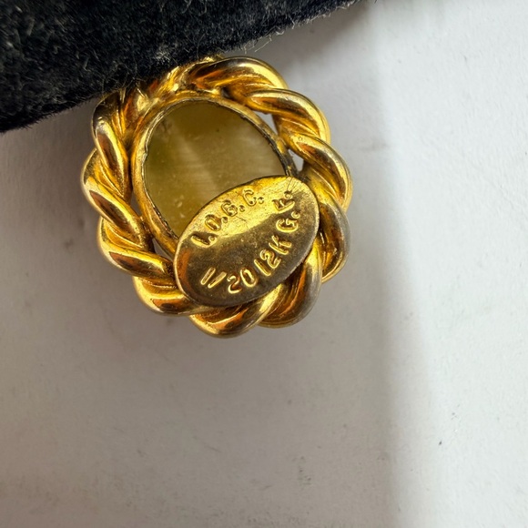 Vintage 12k Gold Filled Idaho Opal & Gem Company Signed Tigers Eye Drop Earrings - Picture 4 of 7